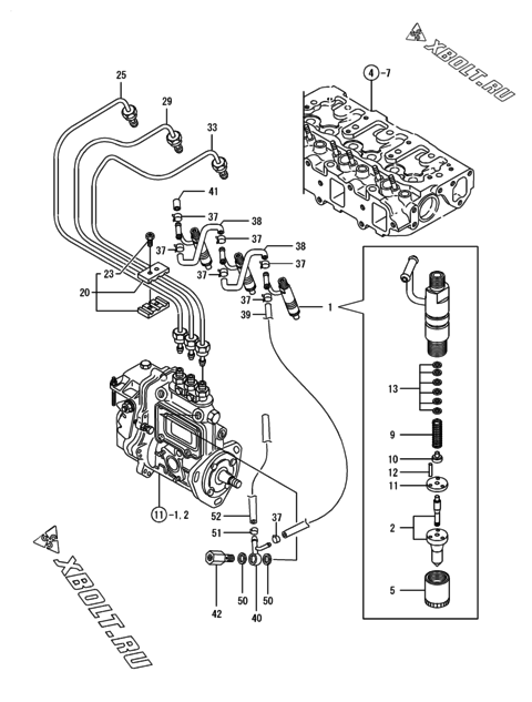  Форсунка двигателя Yanmar 3TNE84-GB1
