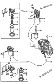  Двигатель Yanmar 3TNE84-GB1S, узел -  Топливопровод 