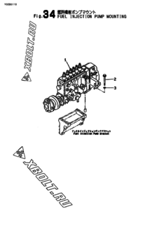  Двигатель Yanmar S6D125E-2, узел -  Топливный насос высокого давления (ТНВД) 
