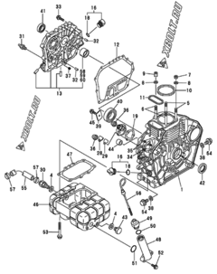  Двигатель Yanmar L60ABDEJRH-2, узел -  Блок цилиндров 