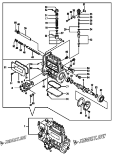 Двигатель Yanmar 4TNE88-RAG2, узел -  Топливный насос высокого давления (ТНВД) 