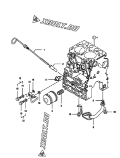  Двигатель Yanmar 2TNV70-ASG, узел -  Система смазки 