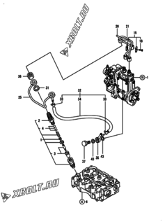  Двигатель Yanmar 2TNV70-ASG, узел -  Форсунка 