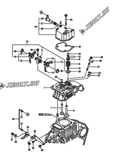  Двигатель Yanmar L48N6-PY, узел -  Головка блока цилиндров (ГБЦ) 
