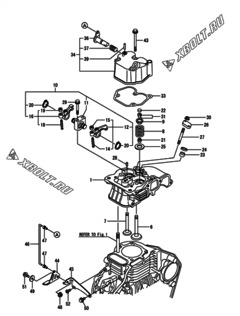  Двигатель Yanmar L48N6-PY2D, узел -  Головка блока цилиндров (ГБЦ) 
