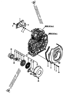  Двигатель Yanmar L70N6-PY, узел -  Пусковое устройство 