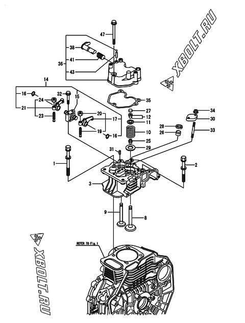  Головка блока цилиндров (ГБЦ) двигателя Yanmar L70N6-PYST