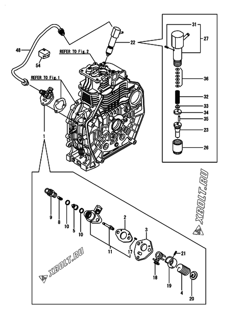  Топливный насос высокого давления (ТНВД) и форсунка двигателя Yanmar L70N6-PYST