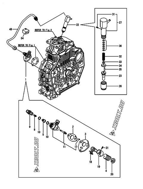  Топливный насос высокого давления (ТНВД) и форсунка двигателя Yanmar L70N6-PYT
