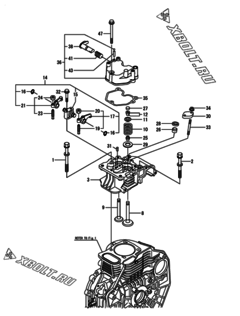  Двигатель Yanmar L70N6-PEYST, узел -  Головка блока цилиндров (ГБЦ) 
