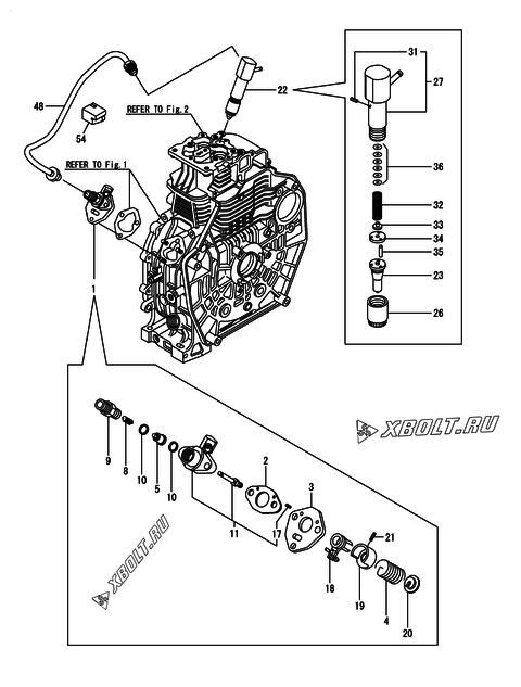  Топливный насос высокого давления (ТНВД) и форсунка двигателя Yanmar L70N6-PEYST