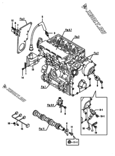  Двигатель Yanmar 3GPE68-H2PS/H2S, узел -  Система зажигания 