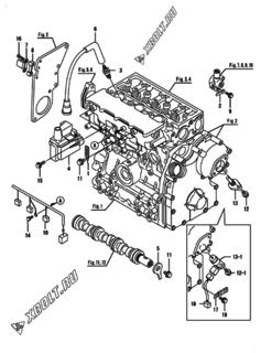  Двигатель Yanmar 3GPF68-HUS, узел -  Система зажигания 