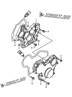  Двигатель Yanmar 3GPG88-HY, узел -  Корпус редуктора 