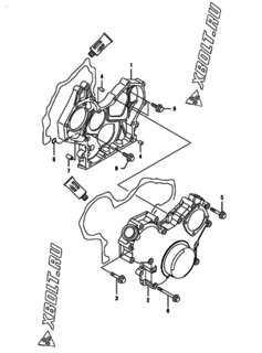  Двигатель Yanmar 3GPH88-HJ, узел -  Корпус редуктора 