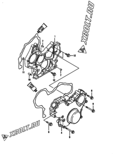  Двигатель Yanmar 3GPJ88-HU, узел -  Корпус редуктора 