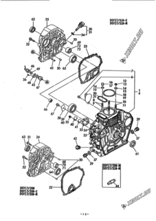  Двигатель Yanmar DGY17/20N, узел -  Блок цилиндров 