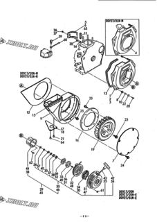 Двигатель Yanmar DGY27/31N-M, узел -  Пусковое устройство 