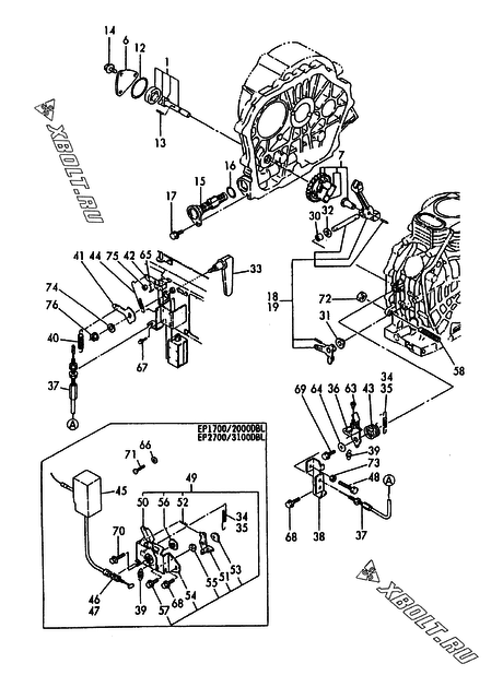  Масляный насос и регулятор оборотов двигателя Yanmar EP1700/2000