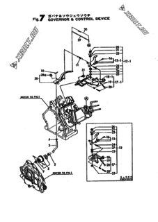  Двигатель Yanmar EP1200/1500, узел -  Регулятор оборотов и прибор управления 