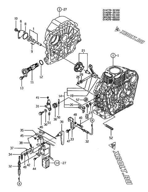  Масляный насос и регулятор оборотов двигателя Yanmar YDG306S-N(90