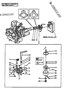  Двигатель Yanmar EP3500BL-61, узел -  Карбюратор 