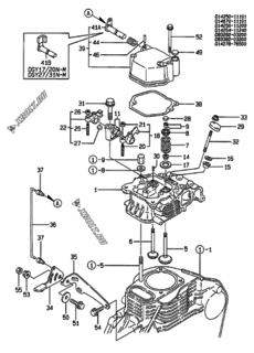  Двигатель Yanmar DGY17/20N, узел -  Головка блока цилиндров (ГБЦ) 
