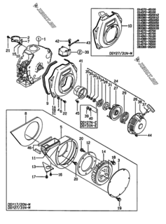  Двигатель Yanmar DGY17/20N-M, узел -  Пусковое устройство 