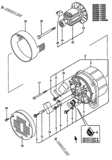  Двигатель Yanmar DGY17/20N, узел -  Генератор 