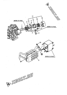  Двигатель Yanmar YGC6SS-TY, узел -  Воздушный фильтр и глушитель 