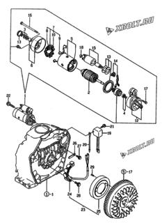  Двигатель Yanmar EP30/3500DBL, узел -  Стартер и генератор 
