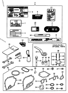  Двигатель Yanmar EP17/2000DBL, узел -  Инструменты, шильды и комплект прокладок 