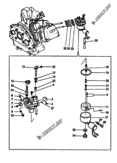  Двигатель Yanmar YGC10SS-WCM, узел -  Карбюратор 