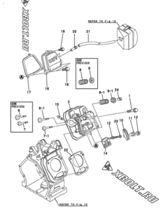  Двигатель Yanmar GA180SEHPS, узел -  Головка блока цилиндров (ГБЦ) 