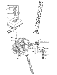  Двигатель Yanmar GA180SEHPS, узел -  Топливный бак и топливопровод 