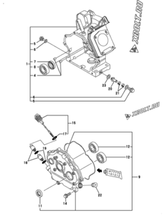  Двигатель Yanmar GA240SEHPSK, узел -  Блок цилиндров 