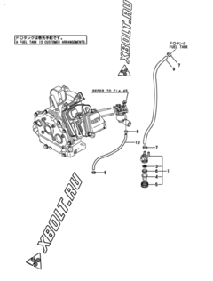  Двигатель Yanmar GA340SEHPSK, узел -  Топливопровод 