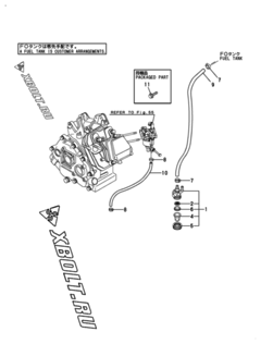  Двигатель Yanmar GA210SHPS, узел -  Топливопровод 