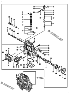  Двигатель Yanmar 3TNE84-GB2B, узел -  Топливный насос высокого давления (ТНВД) 