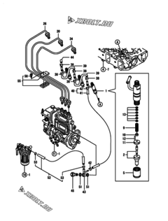  Двигатель Yanmar 3TNE84-GB2B, узел -  Форсунка 