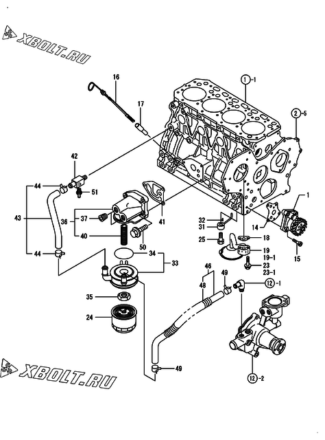  Система смазки двигателя Yanmar 4TNE84T-GB2B