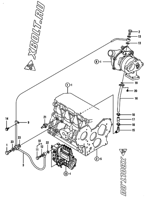  Система смазки двигателя Yanmar 4TNE84T-GB2B
