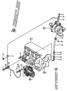  Двигатель Yanmar 4TNE84T-GB2B, узел -  Система смазки 