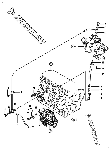  Система смазки двигателя Yanmar 4TNE84T-GB2C