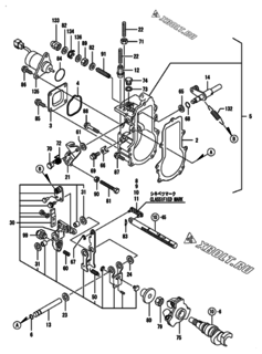  Двигатель Yanmar 3TNV76-HGB2C, узел -  Регулятор оборотов 