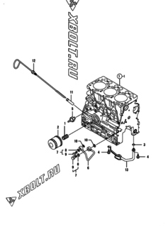  Двигатель Yanmar 3TNV76-HGB2B, узел -  Система смазки 