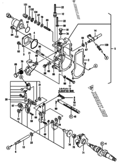  Двигатель Yanmar 3TNV70-HGB2B, узел -  Регулятор оборотов 