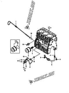  Двигатель Yanmar 3TNV70-HGB2C, узел -  Система смазки 