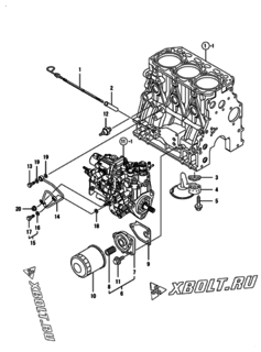  Двигатель Yanmar 3TNV88-GGB1B, узел -  Система смазки 