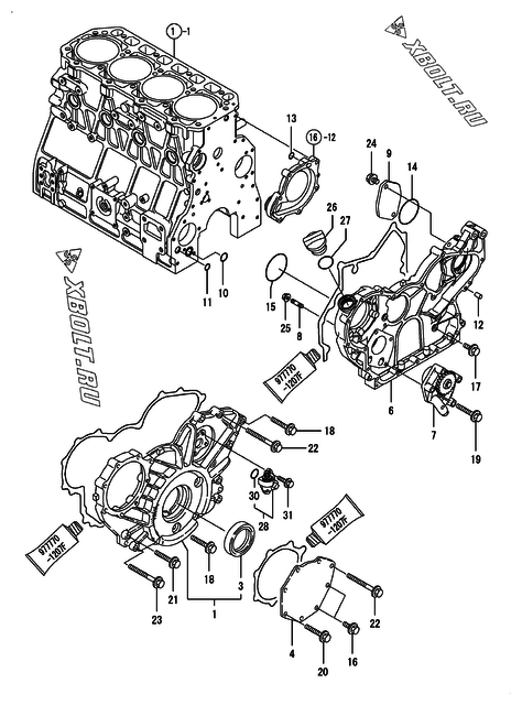  Корпус редуктора двигателя Yanmar 4TNV106TGGB1